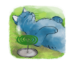 Stamps of blue cat sticker #197719