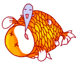 Gold fish FAT sticker #199205