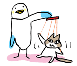 A Seagull wearing a Cat's mask sticker #203057