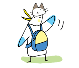 A Seagull wearing a Cat's mask sticker #203058