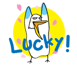 A Seagull wearing a Cat's mask sticker #203060