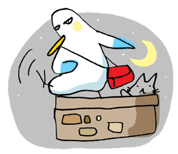 A Seagull wearing a Cat's mask sticker #203061