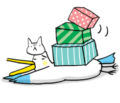 A Seagull wearing a Cat's mask sticker #203062