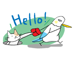 A Seagull wearing a Cat's mask sticker #203064