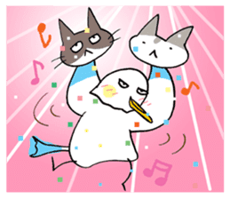 A Seagull wearing a Cat's mask sticker #203068