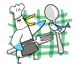 A Seagull wearing a Cat's mask sticker #203073