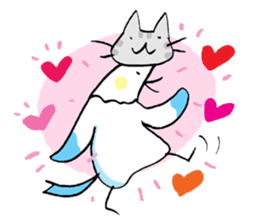 A Seagull wearing a Cat's mask sticker #203078