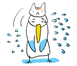 A Seagull wearing a Cat's mask sticker #203079