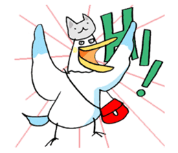 A Seagull wearing a Cat's mask sticker #203087
