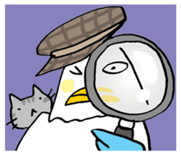 A Seagull wearing a Cat's mask sticker #203088
