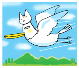 A Seagull wearing a Cat's mask sticker #203089