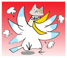 A Seagull wearing a Cat's mask sticker #203093