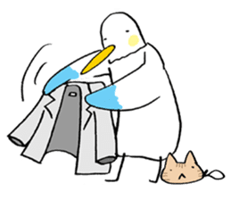 A Seagull wearing a Cat's mask sticker #203094