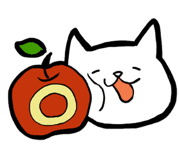 cat and apple2English sticker #203737