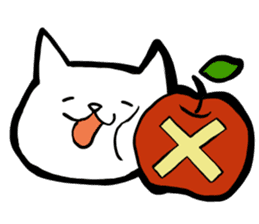 cat and apple2English sticker #203738