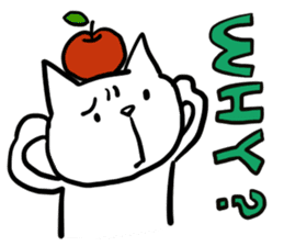 cat and apple2English sticker #203741