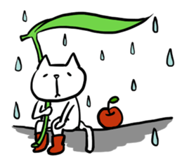 cat and apple2English sticker #203753