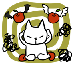 cat and apple2English sticker #203767