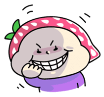 Hood of strawberry sticker #203800