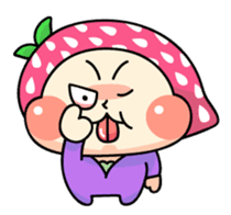 Hood of strawberry sticker #203809