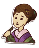 Japanese retro modern girls sticker #208628