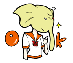 animal female high school student sticker #209362