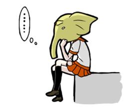 animal female high school student sticker #209363