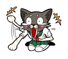 animal female high school student sticker #209393