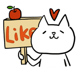 cat and apple3English sticker #209557