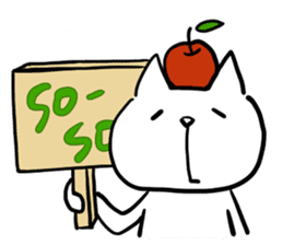 cat and apple3English sticker #209558