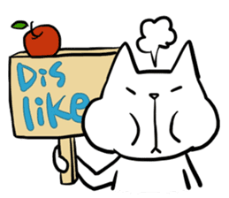 cat and apple3English sticker #209559