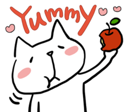 cat and apple3English sticker #209561