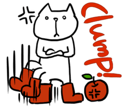cat and apple3English sticker #209574