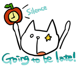 cat and apple3English sticker #209575