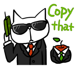 cat and apple3English sticker #209577