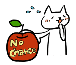 cat and apple3English sticker #209594