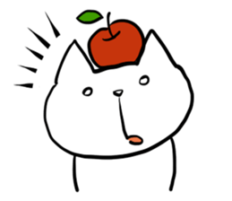 cat and apple3English sticker #209595