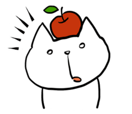 cat and apple3English sticker #209595