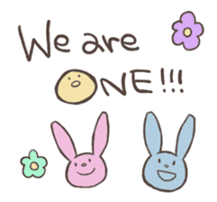 Rabbit, chick and Watashi sticker #210276