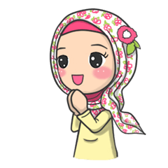 Sticker LINE  Flower Hijab English Ver line2me in th