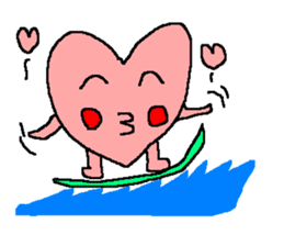 Peach color pretty heart goes sticker #215752