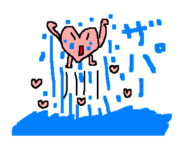 Peach color pretty heart goes sticker #215754