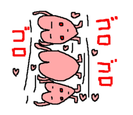 Peach color pretty heart goes sticker #215759