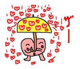 Peach color pretty heart goes sticker #215762