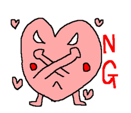 Peach color pretty heart goes sticker #215767