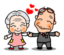 "One Day"  Grandma and grandpa. sticker #599922