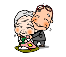 "One Day"  Grandma and grandpa. sticker #599939