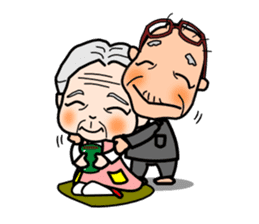 "One Day"  Grandma and grandpa. sticker #599939