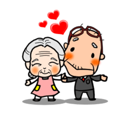 "One Day"  Grandma and grandpa. sticker #599952