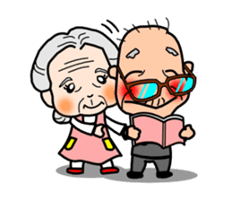 "One Day"  Grandma and grandpa. sticker #599955